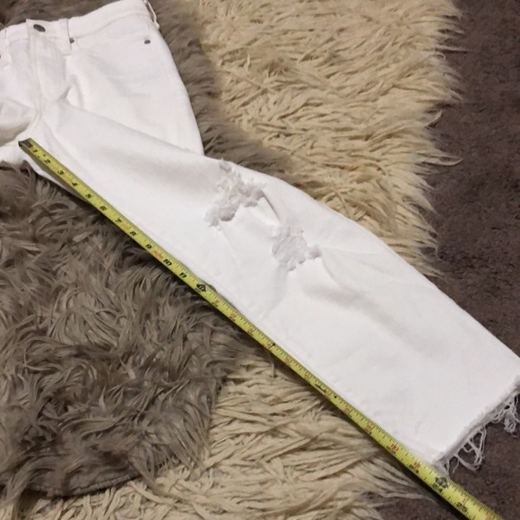 CK High Rise Straight-Sz 26-Cotton-White-Cut Distressed Cuffs - Picture 9 of 16